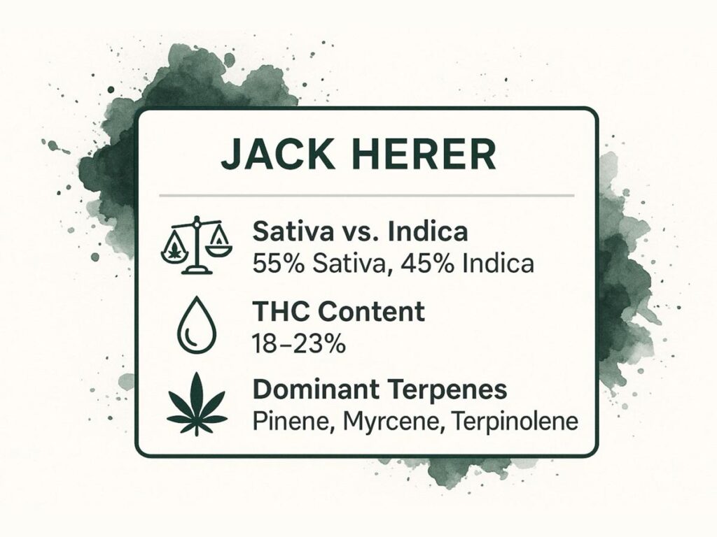 Infographic showing key data about Jack Herer