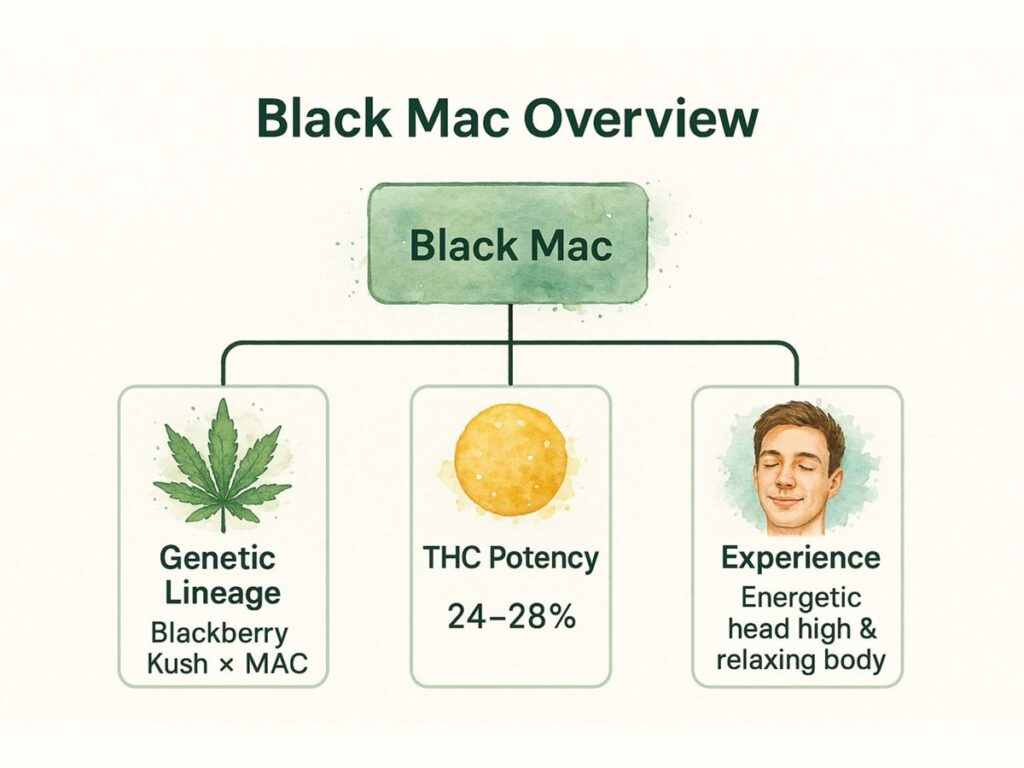 Infographic about black mac strain