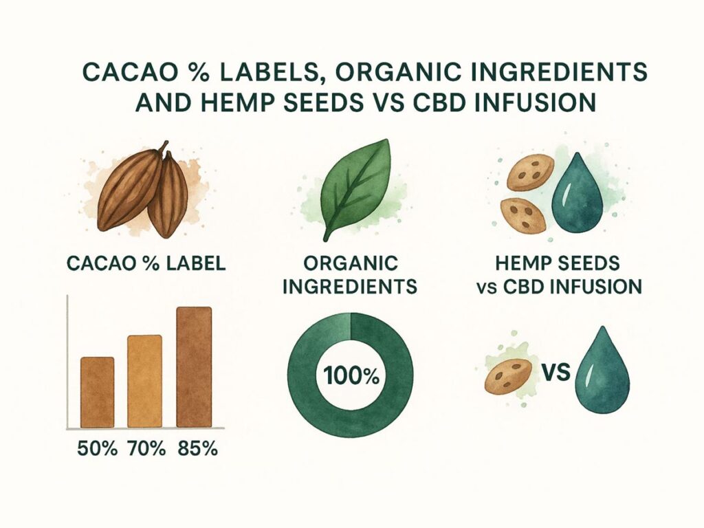 Infographic about hemp chocolate bars
