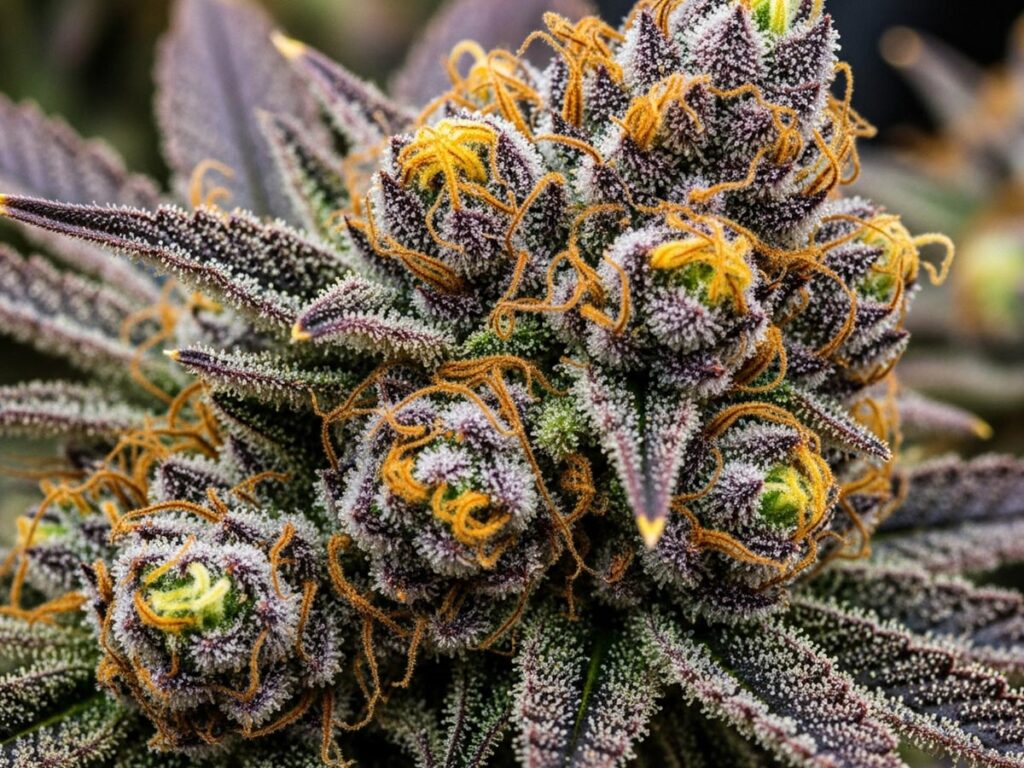 Vibrant buds of the Balla Berries strain showing its dense structure and rich colors